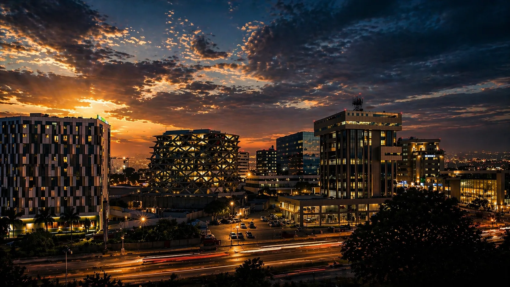 Premium city and real estate skyline
